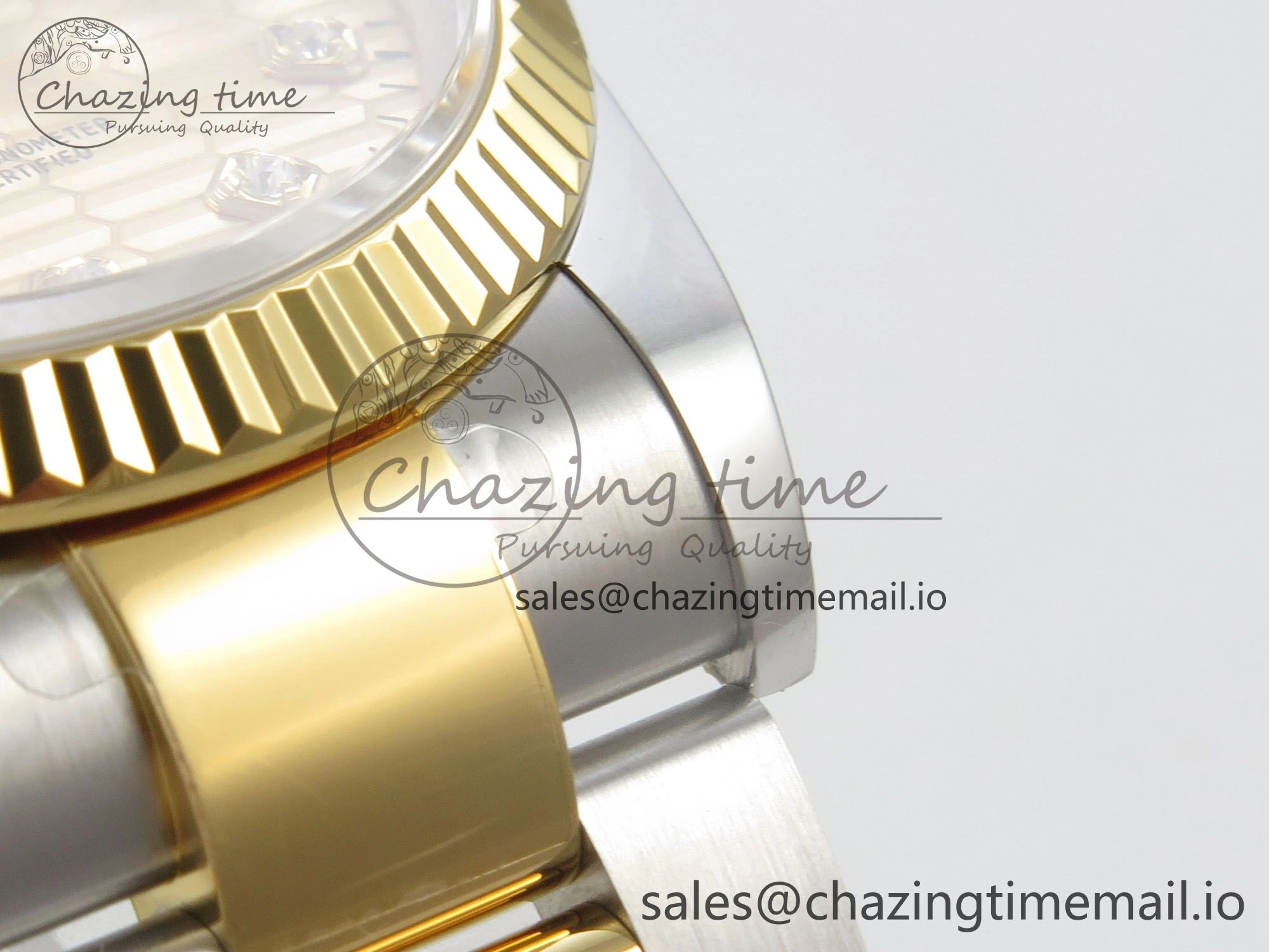 SmartChoice DateJust 36 SS YG ARF 1:1 Best Edition 904L Steel YG Textured Diamonds Dial on Oyster Bracelet SH 74