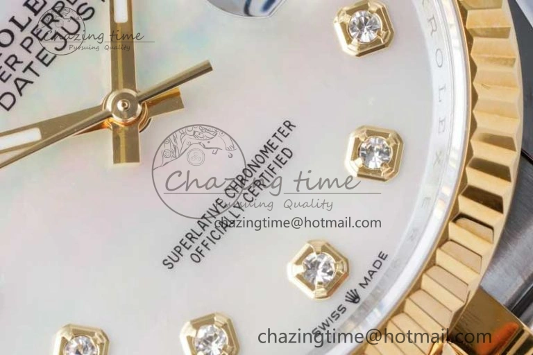 DateJust 36 SS YG DIWF 1:1 Best Edition 904L Steel White MOP Diamonds Dial on Jubilee Bracelet SA DailyWear 2324