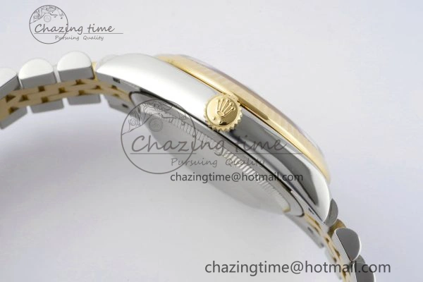 DateJust 36 SS YG Gold Wrapped JDF 1:1 Best Edition YG Diamonds Textured Dial on Jubilee Bracelet VR3235 V SmoothTexture 2195