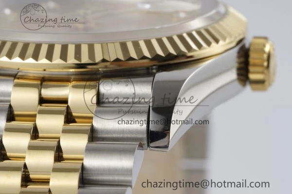 DateJust 36 SS YG Gold Wrapped JDF 1:1 Best Edition YG Diamonds Textured Dial on Jubilee Bracelet VR3235 V SmoothTexture 2195