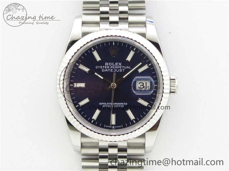 Unisex DateJust 36mm 126234 BP Maker 1:1 Best Edition 904L Steel New Version Blue Dial on Jubilee Bracelet 3076