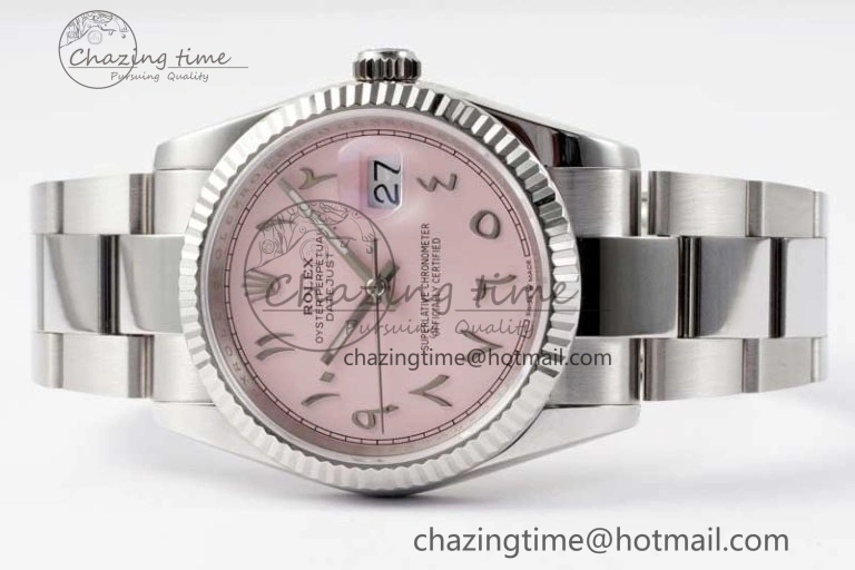 DateJust 36mm 126234 DIWF 1:1 Best Edition 904L Steel Pink Dial Arabic Marker on Oyster Bracelet SA SunProtective 2318