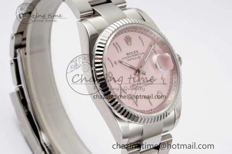 DateJust 36mm 126234 DIWF 1:1 Best Edition 904L Steel Pink Dial Arabic Marker on Oyster Bracelet SA SunProtective 2318