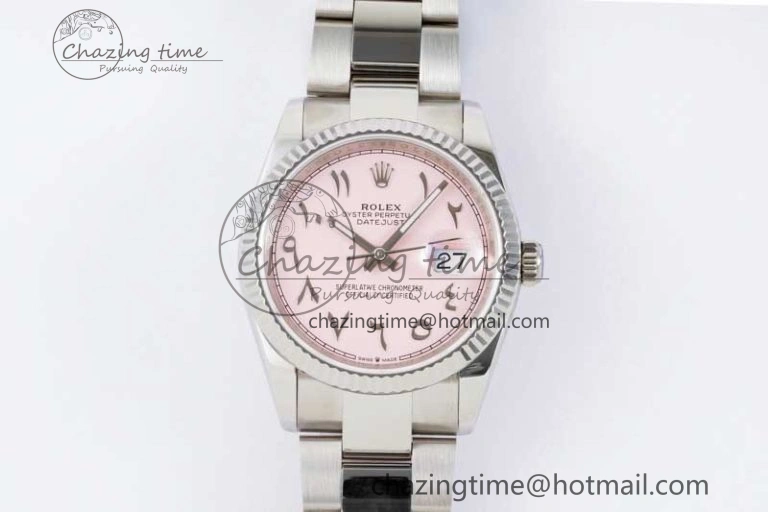 DateJust 36mm 126234 DIWF 1:1 Best Edition 904L Steel Pink Dial Arabic Marker on Oyster Bracelet SA SunProtective 2318
