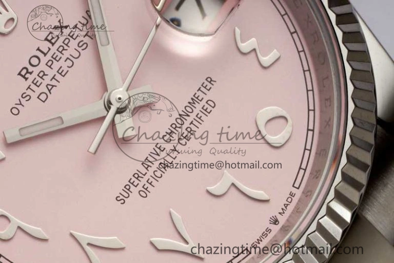 DateJust 36mm 126234 DIWF 1:1 Best Edition 904L Steel Pink Dial Arabic Marker on Oyster Bracelet SA SunProtective 2318