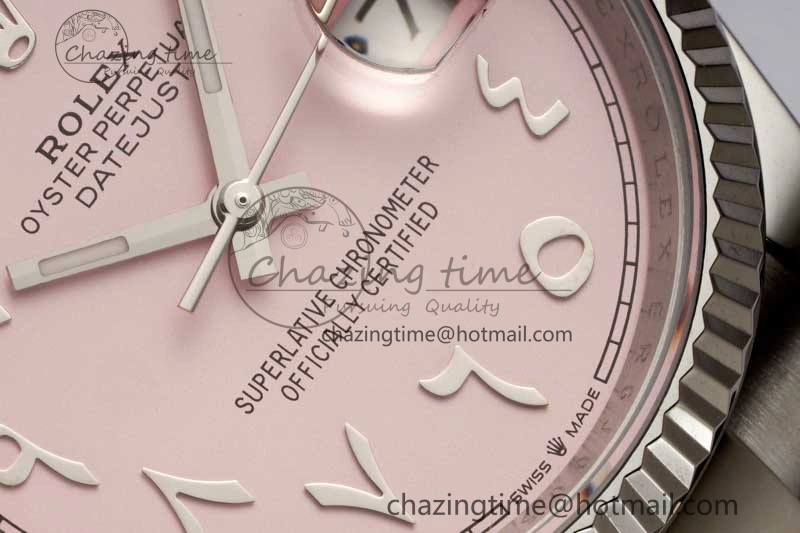 DateJust 36mm 126234 DIWF 1:1 Best Edition 904L Steel Pink Dial Arabic Marker on Oyster Bracelet SA SunProtective 2318
