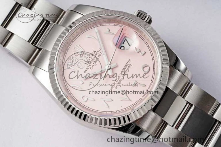 DateJust 36mm 126234 DIWF 1:1 Best Edition 904L Steel Pink Dial Arabic Marker on Oyster Bracelet SA SunProtective 2318