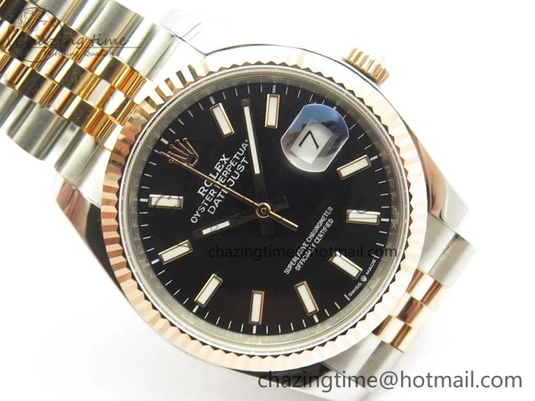 DateJust 36mm 904 SS RG Wrapped 116231 GMF Black Dial on SS RG Wrapped Jubilee Bracelet A Durable 10597