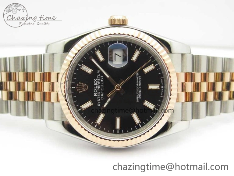 DateJust 36mm 904 SS RG Wrapped 116231 GMF Black Dial on SS RG Wrapped Jubilee Bracelet A Durable 10597