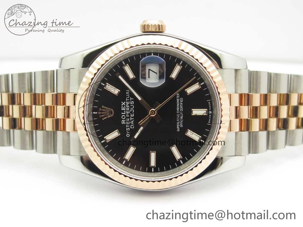 DateJust 36mm 904 SS RG Wrapped 116231 GMF Black Dial on SS RG Wrapped Jubilee Bracelet A Durable 10597