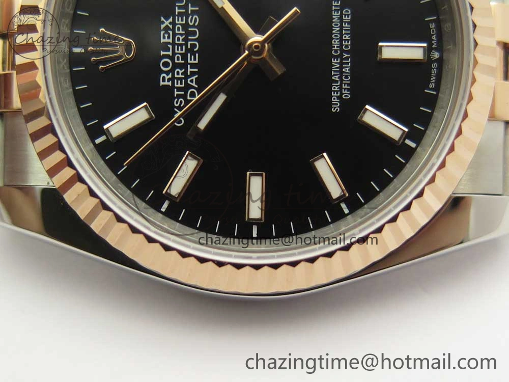 DateJust 36mm 904 SS RG Wrapped 116231 GMF Black Dial on SS RG Wrapped Jubilee Bracelet A Durable 10597