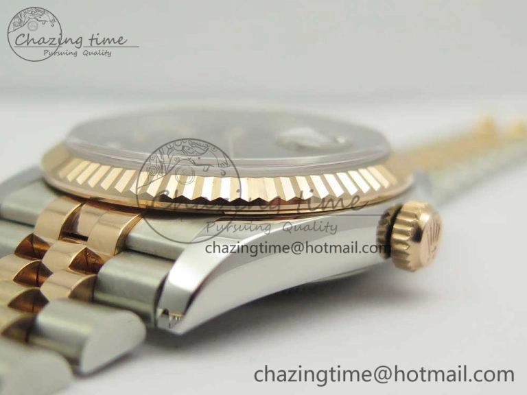 SoftTouch DateJust 36mm 904 SS RG Wrapped 116231 GMF Black MOP Diam Dial on SS RG Wrapped Jubilee Bracelet A 10598