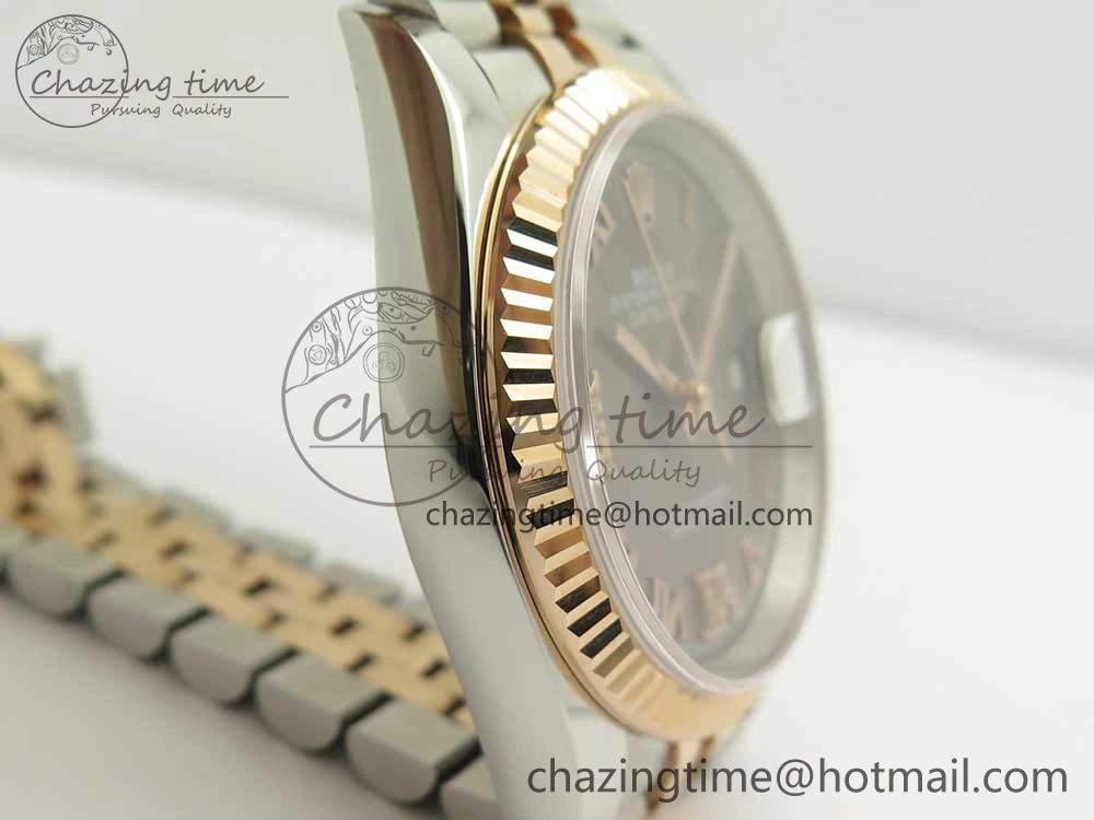 DateJust 36mm 904 SS RG Wrapped 116231 GMF Gray Dial Roman Diam Markers on SS RG Wrapped Jubilee Bracelet A Casual 3280