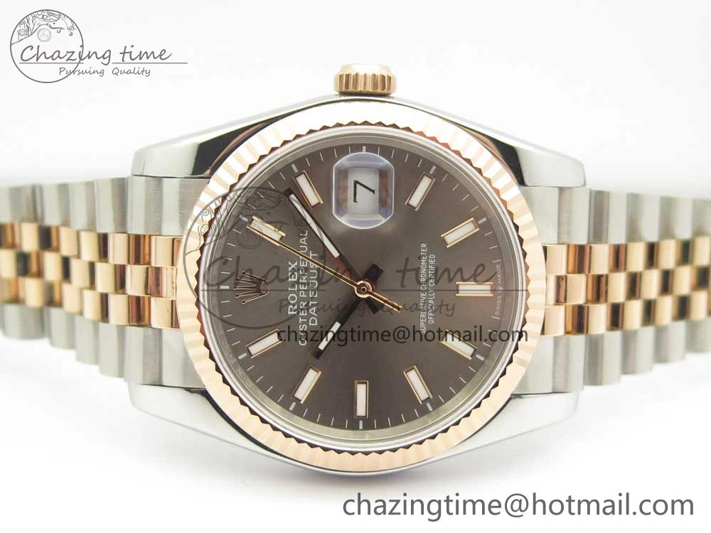DateJust 36mm 904 SS RG Wrapped 116231 GMF Gray Dial on SS RG Wrapped Jubilee Bracelet A UrbanStyle 10596