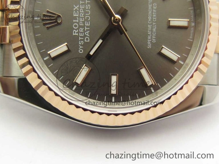 DateJust 36mm 904 SS RG Wrapped 116231 GMF Gray Dial on SS RG Wrapped Jubilee Bracelet A UrbanStyle 10596