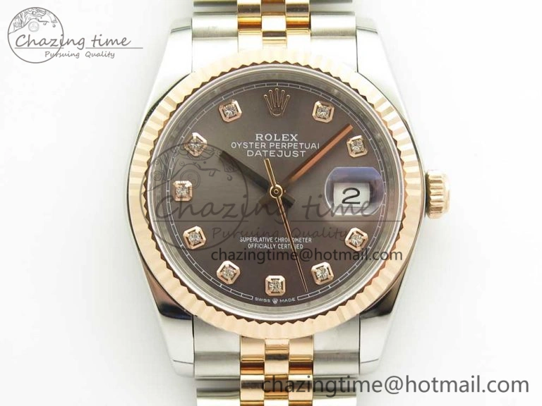 Minimalist DateJust 36mm 904 SS RG Wrapped 116231 GMF Gray Diam Dial on SS RG Wrapped Jubilee Bracelet A 3272