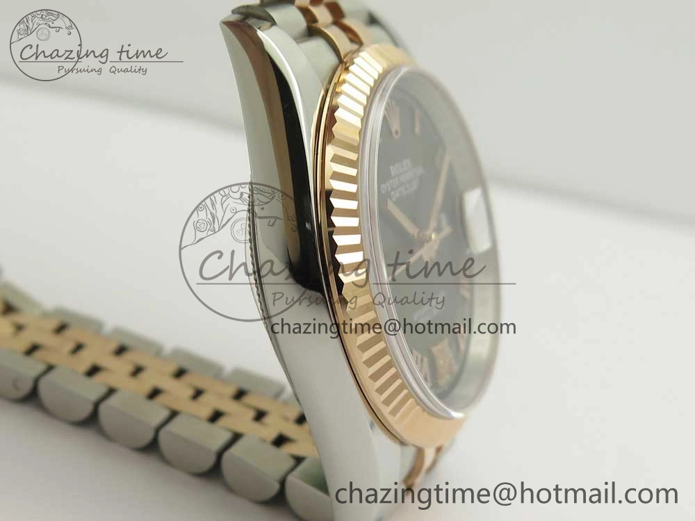 DateJust 36mm 904 SS RG Wrapped 116231 GMF Green Dial Roman Diam Markers on SS RG Wrapped Jubilee Bracelet A EyeCatching 3279