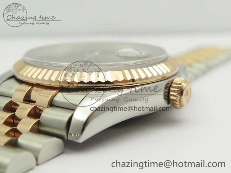 DateJust 36mm 904 SS RG Wrapped 116231 GMF Green Dial Roman Diam Markers on SS RG Wrapped Jubilee Bracelet A EyeCatching 3279