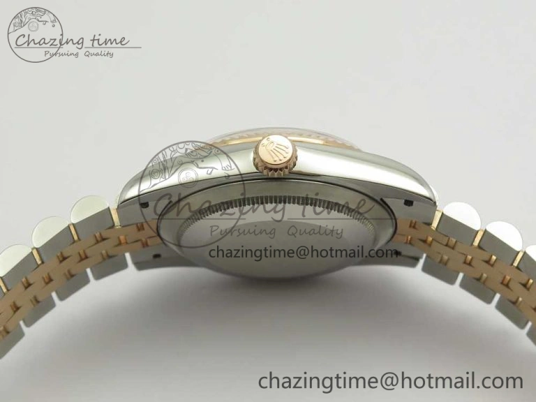 Sleek DateJust 36mm 904 SS RG Wrapped 116231 GMF RG Dial Roman Diam Markers on SS RG Wrapped Jubilee Bracelet A 3286