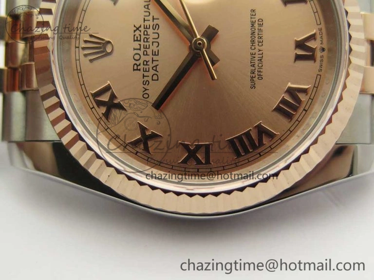 DateJust 36mm 904 SS RG Wrapped 116231 GMF RG Dial Roman on SS RG Wrapped Jubilee Bracelet A TopPick 3278