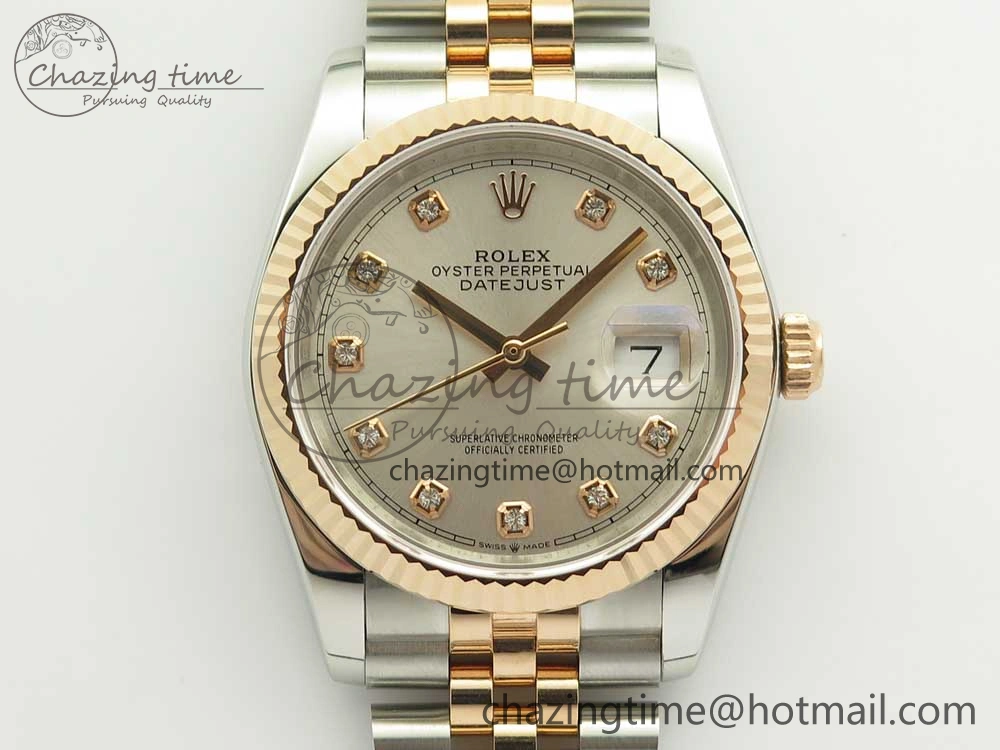 DateJust 36mm 904 SS RG Wrapped 116231 GMF Silver Diam Dial on SS RG Wrapped Jubilee Bracelet A FastDry 3271