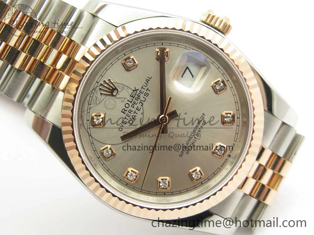 DateJust 36mm 904 SS RG Wrapped 116231 GMF Silver Diam Dial on SS RG Wrapped Jubilee Bracelet A FastDry 3271
