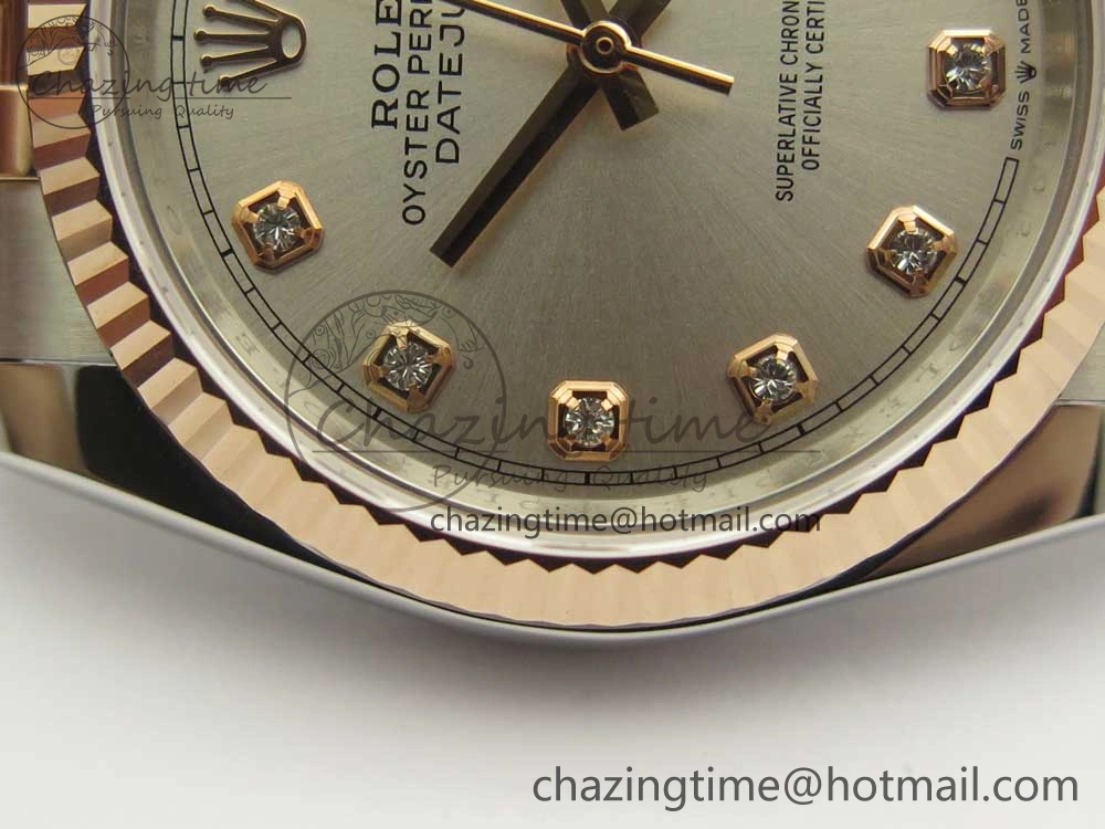 DateJust 36mm 904 SS RG Wrapped 116231 GMF Silver Diam Dial on SS RG Wrapped Jubilee Bracelet A FastDry 3271