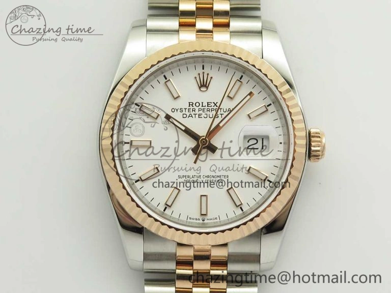 GoAnywhere DateJust 36mm 904 SS RG Wrapped 116231 GMF White Dial on SS RG Wrapped Jubilee Bracelet A 10601