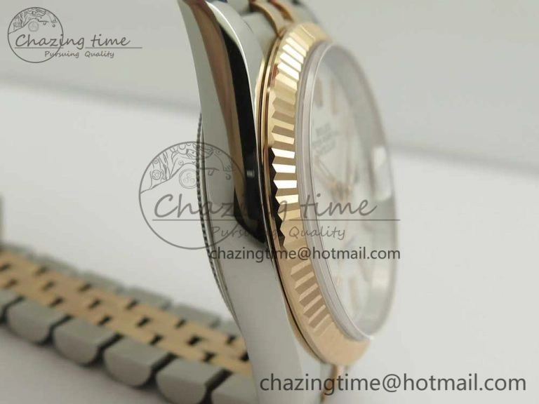 SmoothTexture DateJust 36mm 904 SS RG Wrapped 116231 GMF White Dial on SS RG Wrapped Jubilee Bracelet A 3277