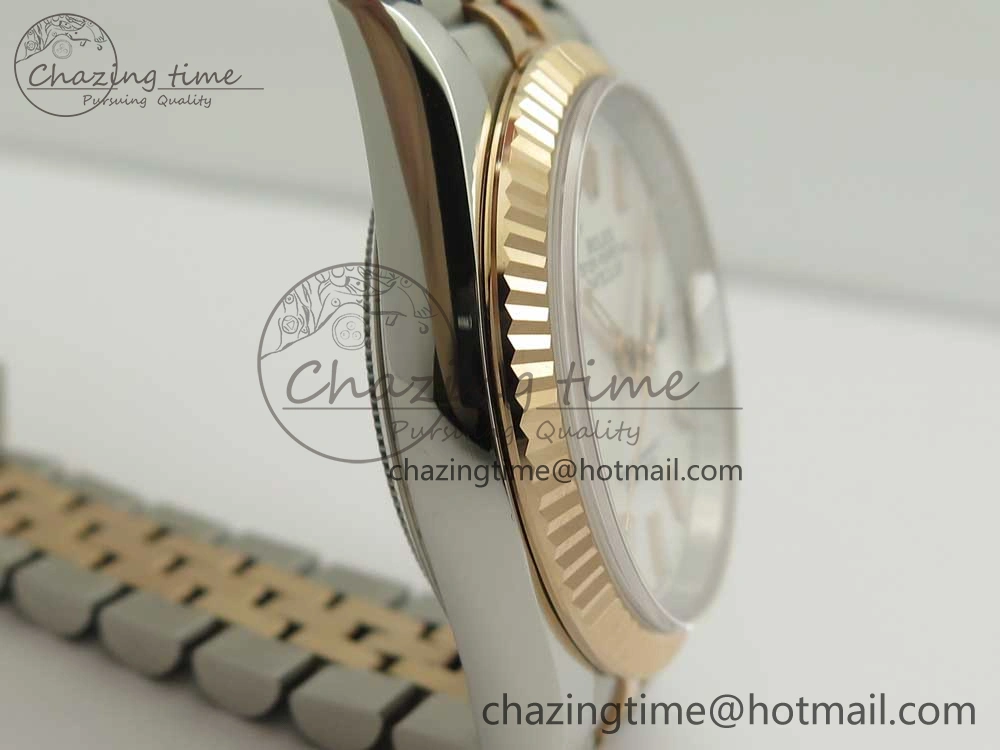 SmoothTexture DateJust 36mm 904 SS RG Wrapped 116231 GMF White Dial on SS RG Wrapped Jubilee Bracelet A 3277