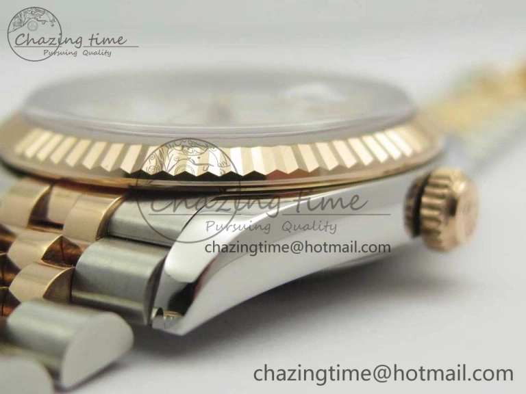 SmoothTexture DateJust 36mm 904 SS RG Wrapped 116231 GMF White Dial on SS RG Wrapped Jubilee Bracelet A 3277