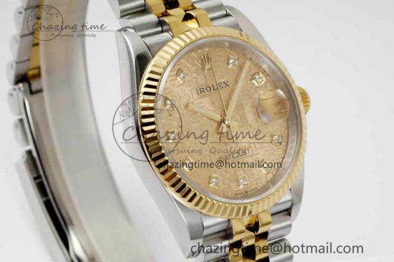 FashionForward DateJust 36mm DIWF 1:1 Best Edition 904L Steel Computer Dial Diamonds Markers on SS YG Jubilee Bracelet SA 10238