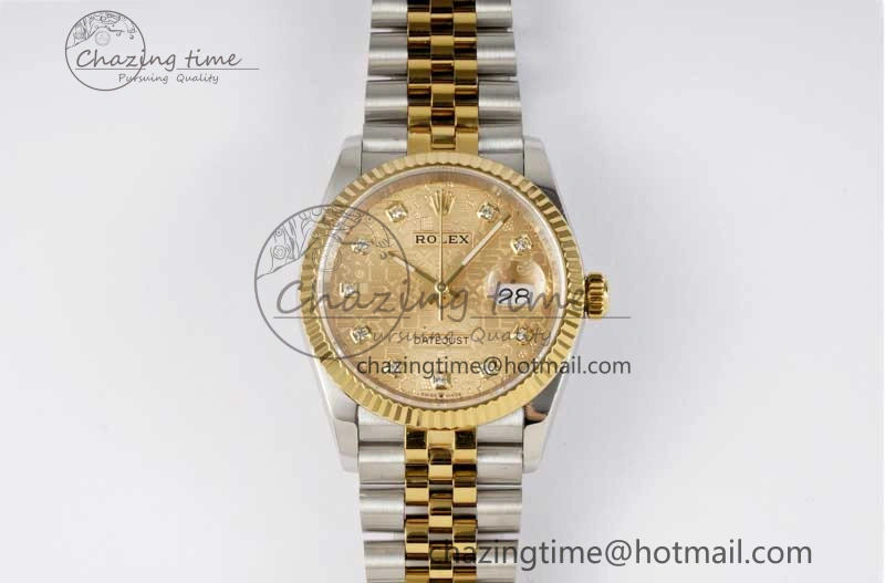 FashionForward DateJust 36mm DIWF 1:1 Best Edition 904L Steel Computer Dial Diamonds Markers on SS YG Jubilee Bracelet SA 10238