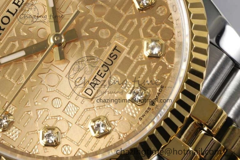 FashionForward DateJust 36mm DIWF 1:1 Best Edition 904L Steel Computer Dial Diamonds Markers on SS YG Jubilee Bracelet SA 10238