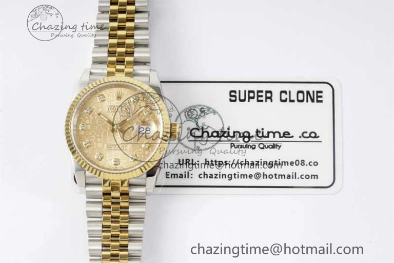 FashionForward DateJust 36mm DIWF 1:1 Best Edition 904L Steel Computer Dial Diamonds Markers on SS YG Jubilee Bracelet SA 10238