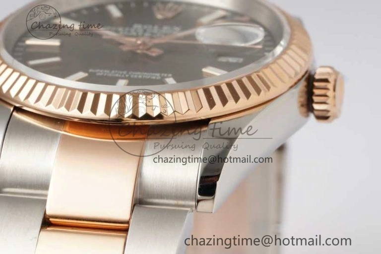 Sleek DateJust 36mm DIWF 1:1 Best Edition 904L Steel Gray Dial on SS RG Oyster Bracelet SA 2310