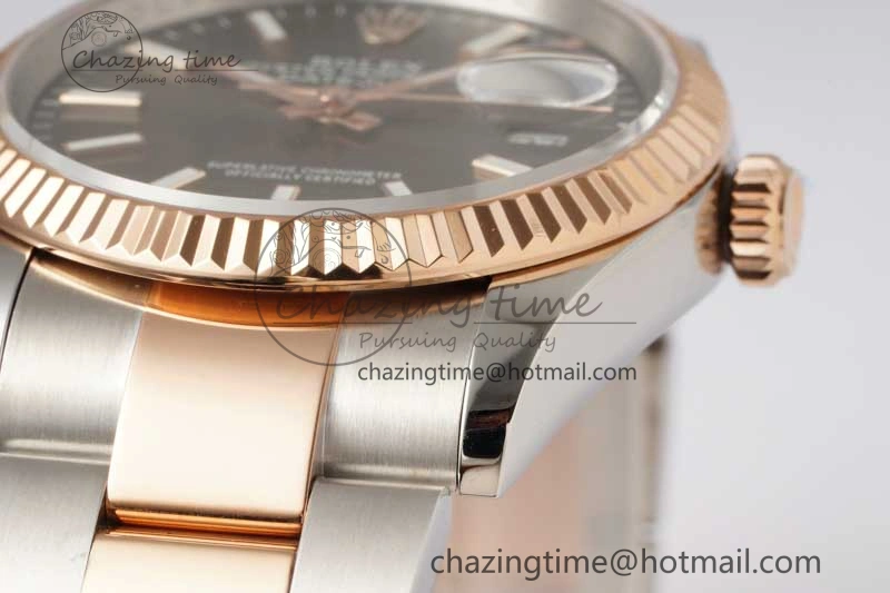 Sleek DateJust 36mm DIWF 1:1 Best Edition 904L Steel Gray Dial on SS RG Oyster Bracelet SA 2310