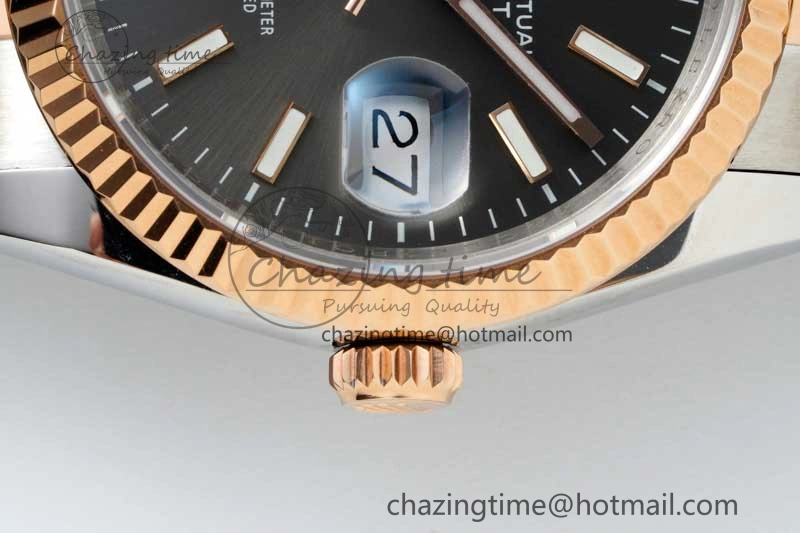Sleek DateJust 36mm DIWF 1:1 Best Edition 904L Steel Gray Dial on SS RG Oyster Bracelet SA 2310