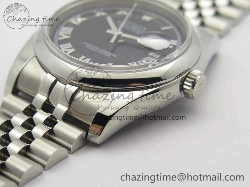 Effortless DateJust 36mm SS 116200 ARF 1:1 Best Edition Black Roman Dial On 904L SS Jubilee Bracelet SA 3519