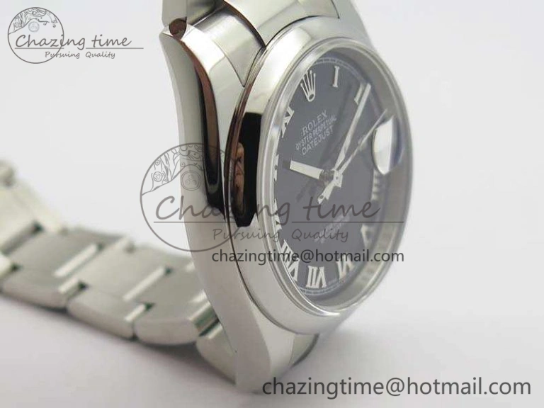 EyeCatching DateJust 36mm SS 116200 ARF 1:1 Best Edition Black Roman Dial On 904L SS Oyster Bracelet SA 3517