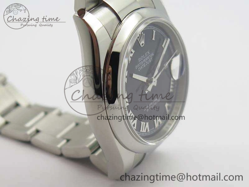 EyeCatching DateJust 36mm SS 116200 ARF 1:1 Best Edition Black Roman Dial On 904L SS Oyster Bracelet SA 3517