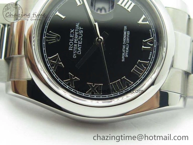 EyeCatching DateJust 36mm SS 116200 ARF 1:1 Best Edition Black Roman Dial On 904L SS Oyster Bracelet SA 3517