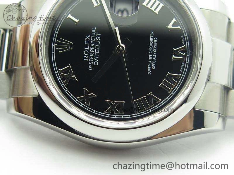 EyeCatching DateJust 36mm SS 116200 ARF 1:1 Best Edition Black Roman Dial On 904L SS Oyster Bracelet SA 3517