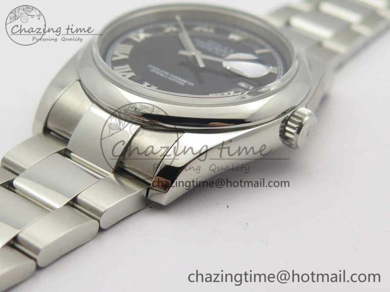 EyeCatching DateJust 36mm SS 116200 ARF 1:1 Best Edition Black Roman Dial On 904L SS Oyster Bracelet SA 3517