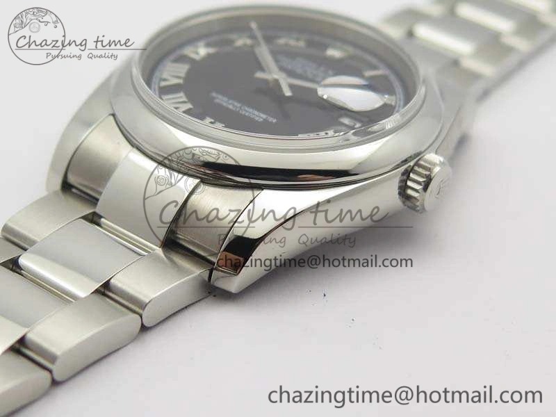EyeCatching DateJust 36mm SS 116200 ARF 1:1 Best Edition Black Roman Dial On 904L SS Oyster Bracelet SA 3517