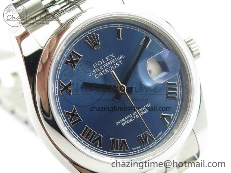 Resilient DateJust 36mm SS 116200 ARF 1:1 Best Edition Blue Roman Dial On 904L SS Jubilee Bracelet SA 3520