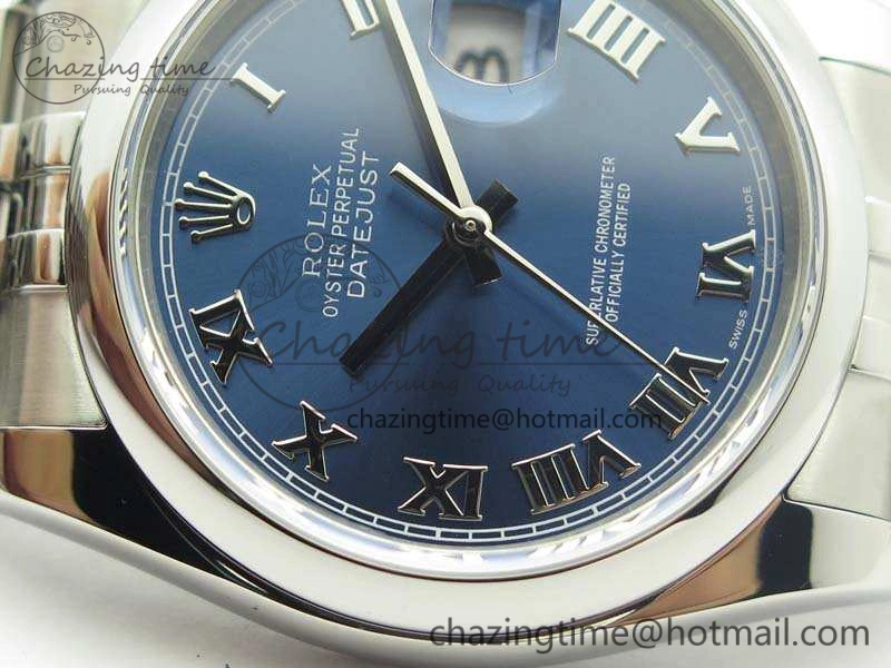 Resilient DateJust 36mm SS 116200 ARF 1:1 Best Edition Blue Roman Dial On 904L SS Jubilee Bracelet SA 3520