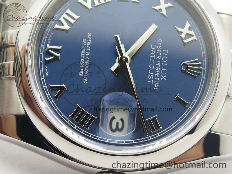 Resilient DateJust 36mm SS 116200 ARF 1:1 Best Edition Blue Roman Dial On 904L SS Jubilee Bracelet SA 3520