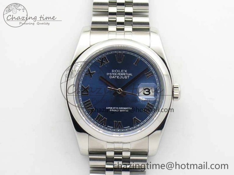 Resilient DateJust 36mm SS 116200 ARF 1:1 Best Edition Blue Roman Dial On 904L SS Jubilee Bracelet SA 3520