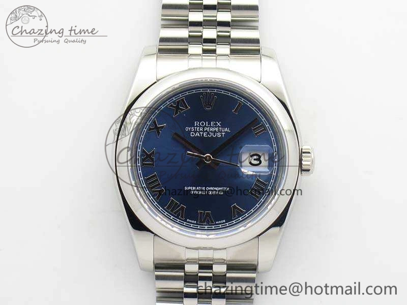 Resilient DateJust 36mm SS 116200 ARF 1:1 Best Edition Blue Roman Dial On 904L SS Jubilee Bracelet SA 3520